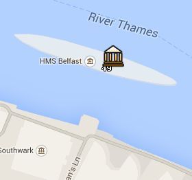 Situación del HMS Belfast en el Mapa de Londres